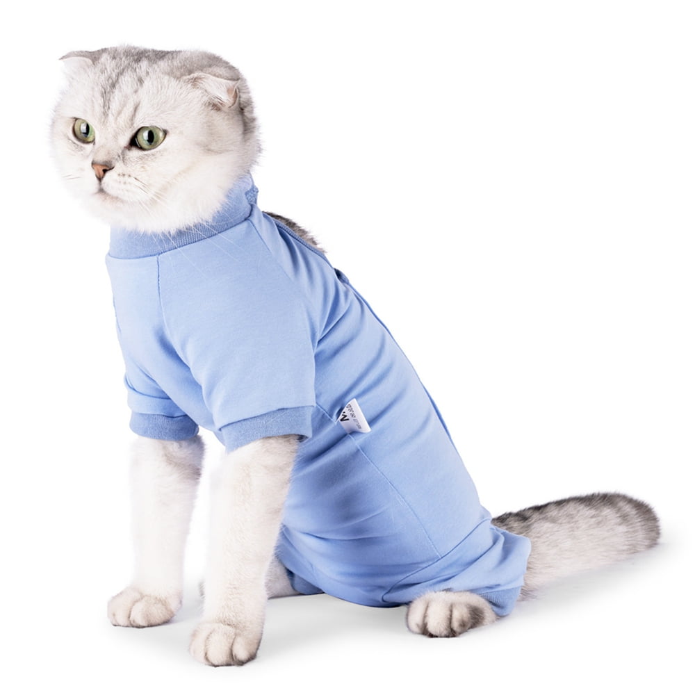 Breathable Cat Onesie for Cats After Surgery Cat Recovery Suit for Abdominal Wounds or Skin Diseases E-Collar Alternative Elastic Cat Surgery Recovery Suit for Wound Healing and Anti Licking 