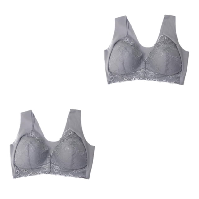 Sujetador Cómodo Casual Qarigey 5D Push Up Seamless Gris 6XL 2piezas