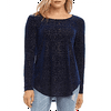 Karen Kane Women's Velvet Burnout Shirttail Polyester Blue Size X-Large