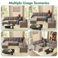 thumbnail image 3 of LAKPS Sectional Sleeper Sofa with Pull Out Bed, U-Shaped Modular Sectional with Storage, Cloud Couch for Living Room, Family Room & Apartment, Grey (3-Box Shipped), 3 of 9