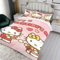 thumbnail image 3 of Hello Kitty Themed Bed Sheet Set Three Piece Set 36x75 In ches Comfortable And Skin Friendly Unique Design Creating A Star Studded Night Home Decor Gifts For Family Friends fans, 3 of 6