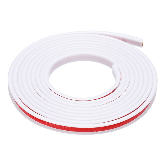 Banda de borde en forma de U Uxcell, 9.8Ft x 9mm de chapa autoadhesiva TPE, borde flexible de muebles (Blanco)