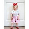 thumbnail image 6 of BemeyourBBs Toddler Girls Birthday Outfits Letter Bow Embroidery T-Shirts Shorts, 6 of 9