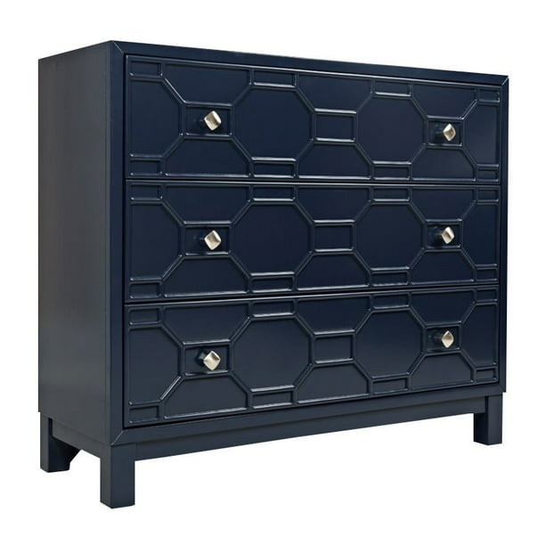 Jofran Matrix 3 Drawer Accent Chest In Navy Walmart Com Walmart Com