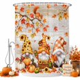 thumbnail image 2 of Gnomes Fall Shower Curtains for Bathroom, Maple Leaf Thanksgiving Pumpkins Brown Wood Waterproof Fabric Shower Curtain, Decorative Bathroom Curtain for Bathtub, 36"x72", No Hooks Included, 2 of 9