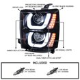 thumbnail image 4 of Spec-D Tuning LED Halo Black Smoke Projector Headlights Compatible with 2014-2015 Chevy Silverado 1500, Left + Right Pair Headlamps Assembly, 4 of 6
