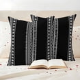 thumbnail image 3 of Black Boho Outdoor Waterproof Pillow Covers, Vintage Abstract Striped Geometric Motifs Decorative Square Throw Pillowcase Sofa Cushion Sham for Patio/Couch/Chair, 20"x20" 2 Pack, 3 of 8