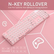 MageGee Retro Punk Backlit USB Gaming Keyboard, Pink