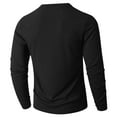 thumbnail image 6 of COSFO Mens Big And Tall Shirts Casual V Neck Black Ribbed Knit Long Sleeve Shirts Slim Fit Pullover Classic T-Shirt, 6 of 6