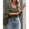thumbnail image 2 of VAFFUL Womens Long Sleeve Shirts Scoop Mock Neck Fitted Ribbed Fall Tops, 2 of 5