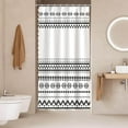 thumbnail image 2 of White Black Shower Curtain for Bathroom Boho Shower Curtains Cloth with Hooks Bohemian Stripe Geometric Fabric Shower Curtain 36x72 inches, 2 of 6
