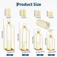 thumbnail image 4 of Ataucjin Modern Gold Metal Candle Lanterns.12" & 15" with Flameless Flickering LED Candles, Remote & 6H Timer, Indoor Outdoor Table Decor, Set of 2, 4 of 7
