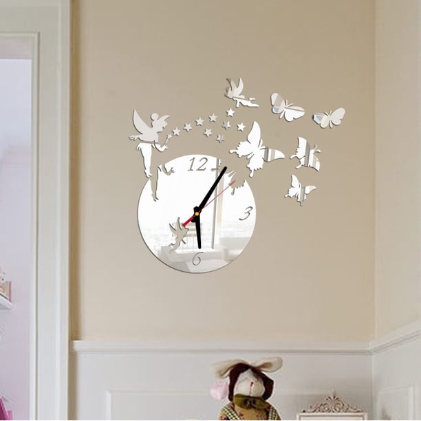 1 reloj de pared DIY, novedad, Relojes de pared, reloj artístico del reloj, reloj decorativo, pegatinas de espejo para pared, reloj, decoración de pared no 3D