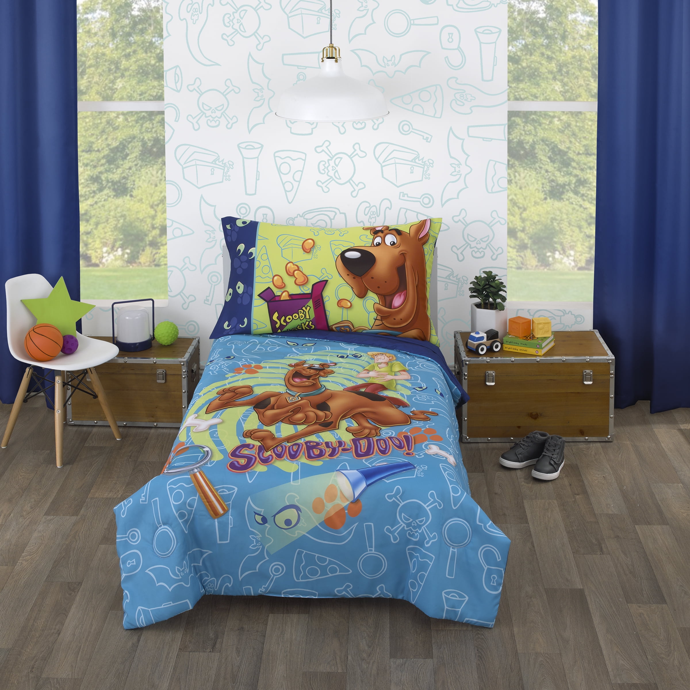 4pc Boys TODDLER BEDDING SET Comforter+Sheets Bed in a Bag Crib Decor Child Room 