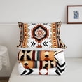 thumbnail image 5 of jejeloiu Southwestern Aztec Full Size Comforter Sets,Tribal Print Bedding Comforter Set For Boys,Brown White,Reversible,3pcs,1 Comforter and 2 Pillowcases, 5 of 7