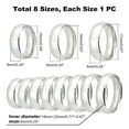 thumbnail image 4 of 1 box 8pcs 8 style 304 Stainless Steel Plain Simple Flat Band Rings for Men Women Stainless Steel color 6mm Inner Diameter: 15~22mm 1pc/style, 4 of 6