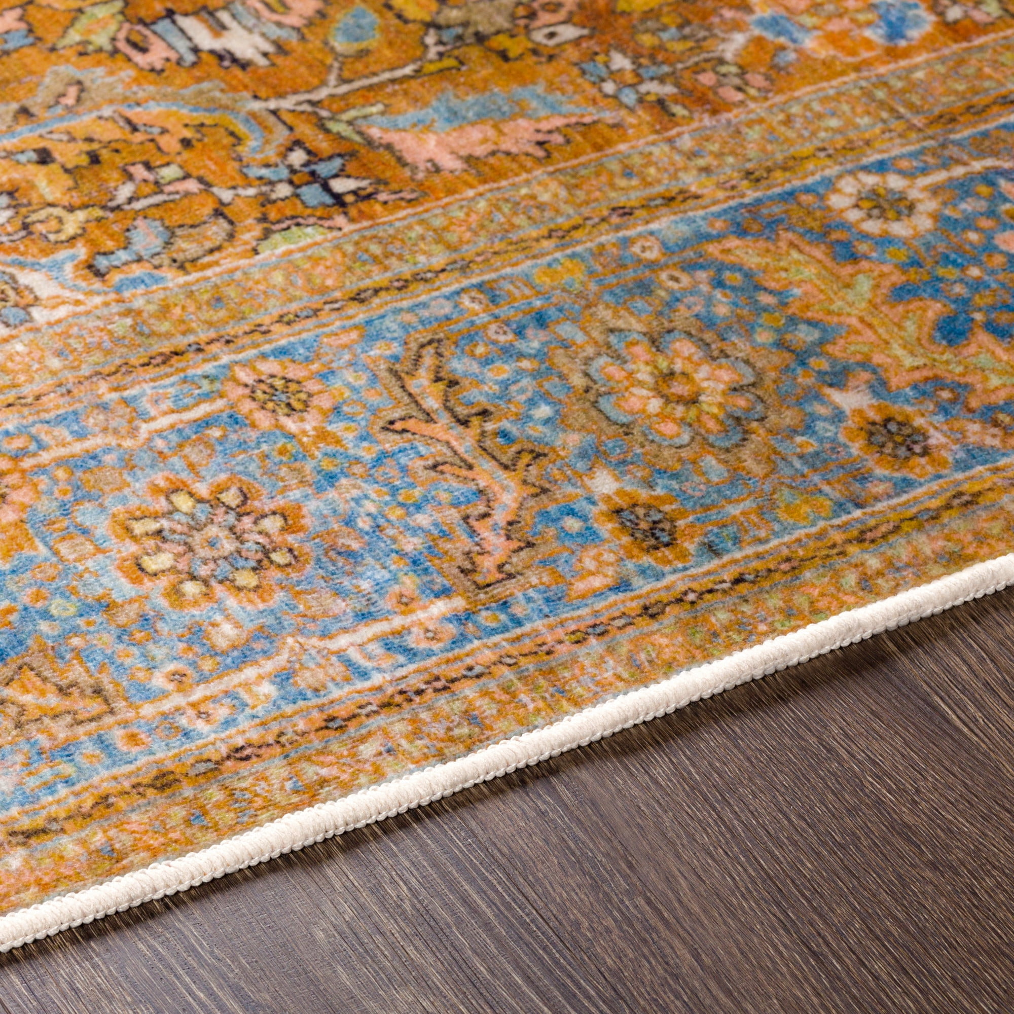 Livabliss Lavable Vintage Washable Area Rug,2' x 2'11",Brown