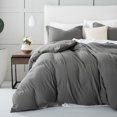 thumbnail image 2 of Sweet Home Collection Washed Crinkled Duvet Cover Gray King, 2 of 6