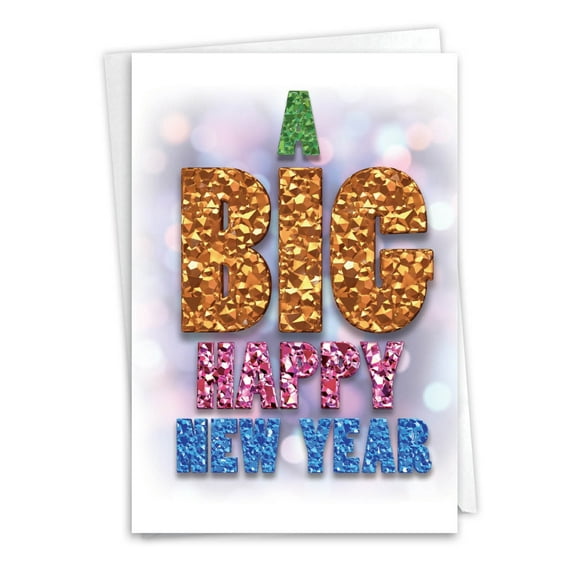 1 Funny New Year Card with Envelope - A Big Happy C4291NYG