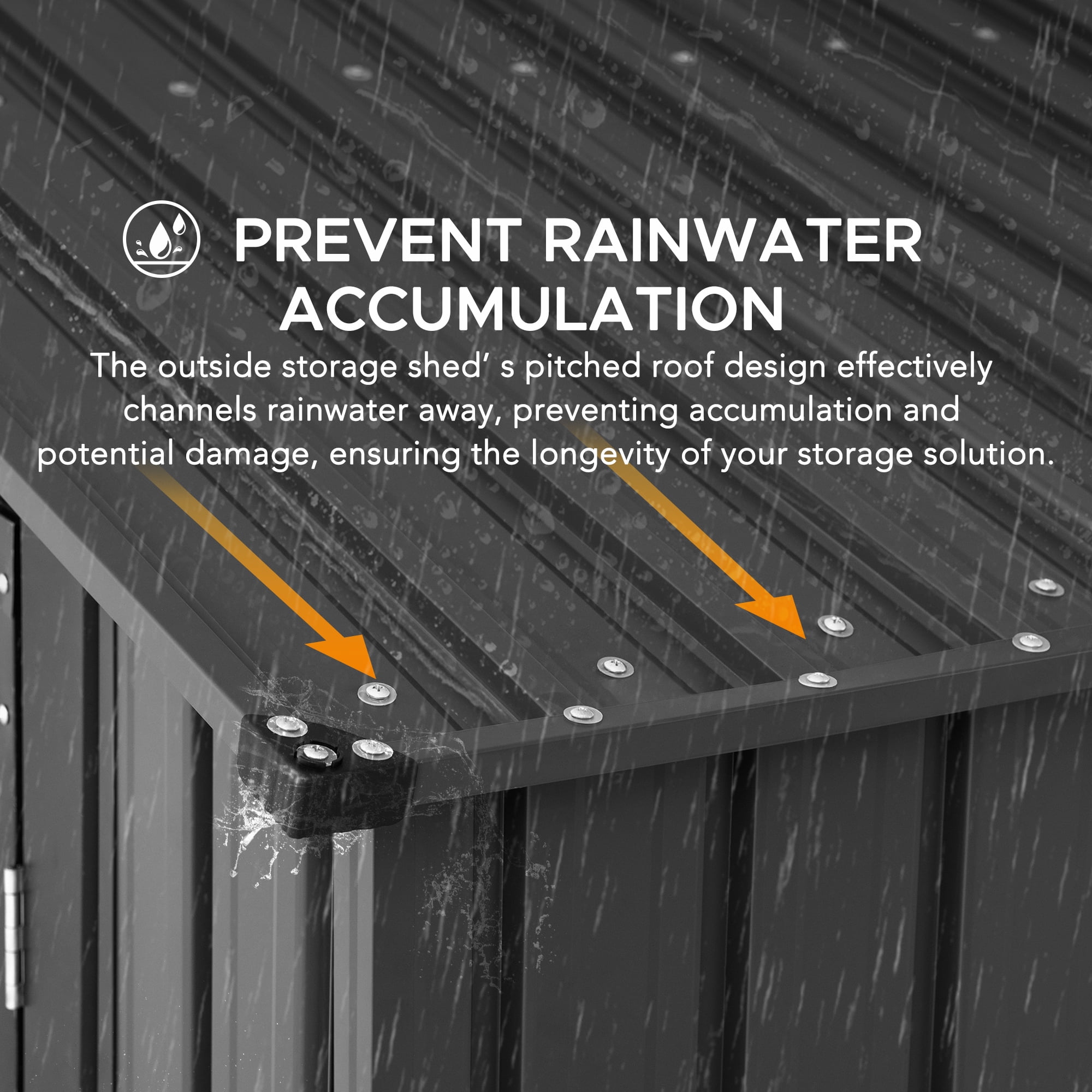 Sunjoy 10 ft. x 20 ft. Outdoor Storage Shed, Carport, Dark Grey