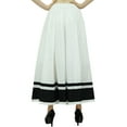 thumbnail image 3 of Bimba Jupe Longue Maxi pour Femmes avec Bordure Contrastée Jupe Boho avec Taille Élastique, 3 of 9
