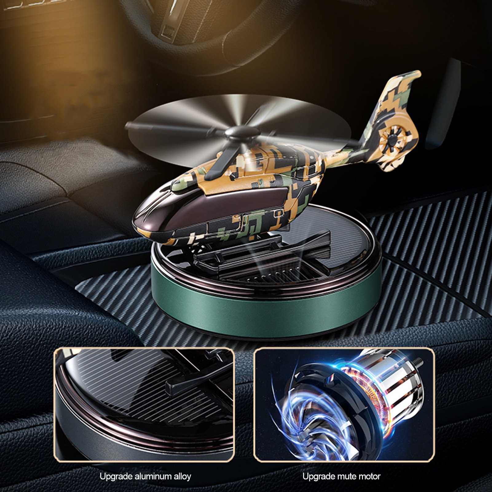 Car Diffusers Solar Powered Car Helicopter Diffuser - Auto-Rotating Air ...