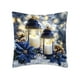 thumbnail image 2 of Uuiauoio Christmas Holiday Pillow Covers Linen Cushion Cases Santa Snowman Reindeer Pattern Decorative Throw Pillow for Sofa Bed Living Room Home Decor Festive Seasonal Accent, 2 of 6