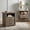 Dark Gray, variant on Parrot Uncle Set of 2 Rustic Nightstands with 2 Drawers & Open Shelf, 22" Wide Wood Bedside Tables with Metal Handles for Bedroom, Farmhouse End Tables Storage Cabinets