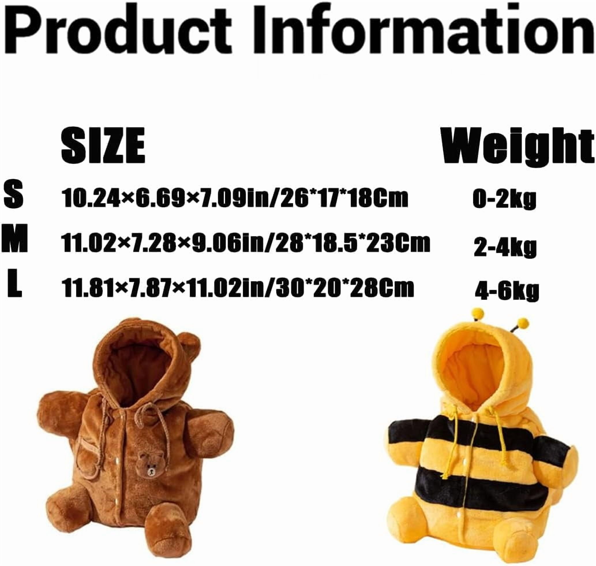 Cat Puppy Plush Outing Backpack, 2026 Cute Bear Bee Goose Giraffe Design Anti-Escape Bag for Kitten Cat, Samll Dogs, Teddy Bear Dog Carrier Bag Purse