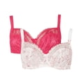 thumbnail image 1 of Gorgeous - Sujetador Floral para Mujer - Pack de 2 (Frambuesa, Blanco), 1 of 6