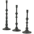 thumbnail image 5 of DecMode 3 Candle Black Metal Slim Turned Candle Holder, Set of 3, 5 of 8
