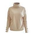 thumbnail image 5 of Duoif Sweaters for Women Trendy Womens Loose Long Sleeve Knit Sweater Casual O Neck Pullover Distressed Sweater Tops Women's Sweaters Womens Tops Khaki XXL, 5 of 5