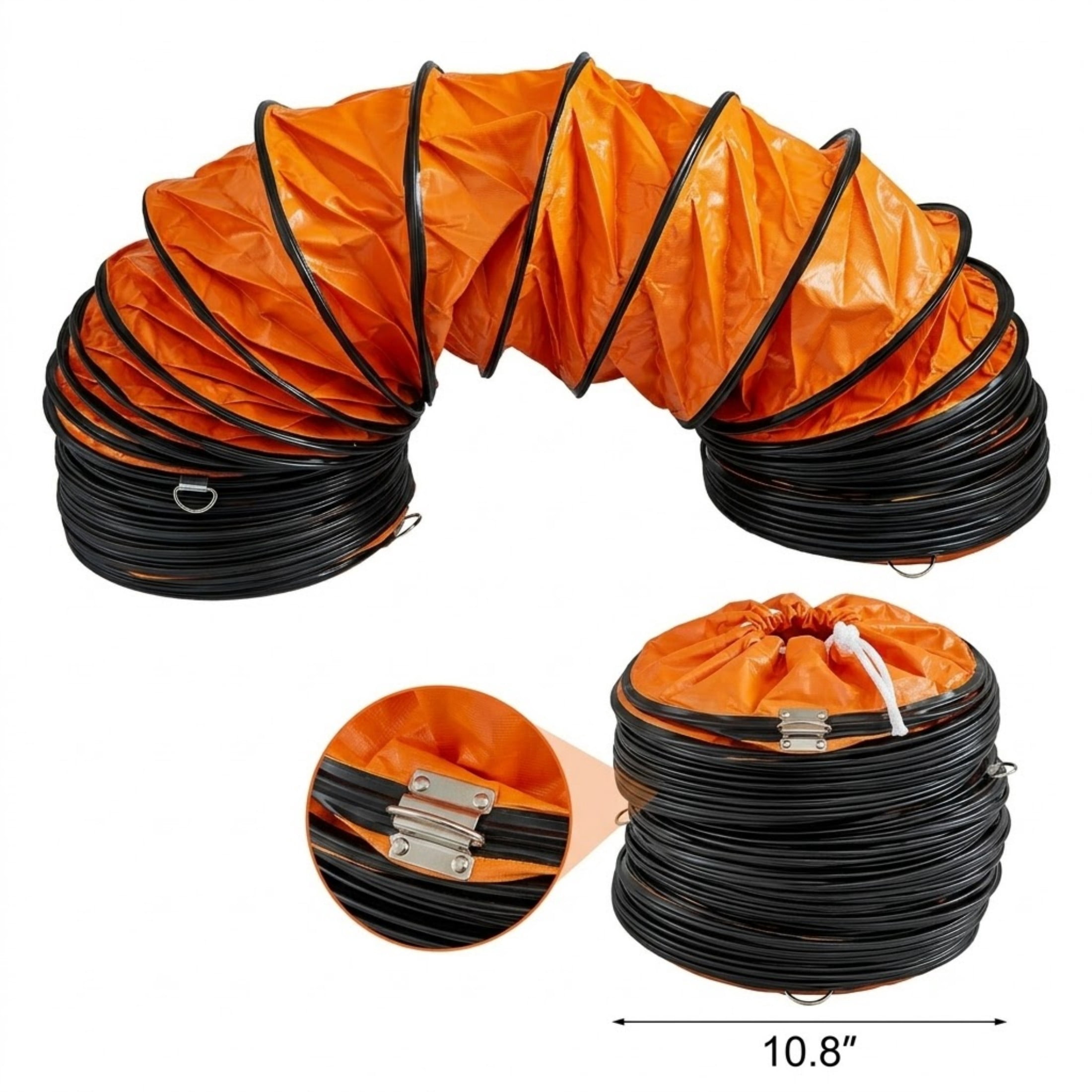 25ft Flexible PVC Ducting Hose, 10" Diameter HVAC Ventilation Duct for Utility Blower and Exhaust Fan