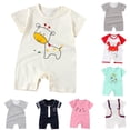 thumbnail image 4 of Xyant Baby Boy Clothes 0 3 6 9 12 18 24 Months Baby Girl Summer Romper Short Sleeve Bodysuit Infant Outfits (Navy,12-18 Months), 4 of 4