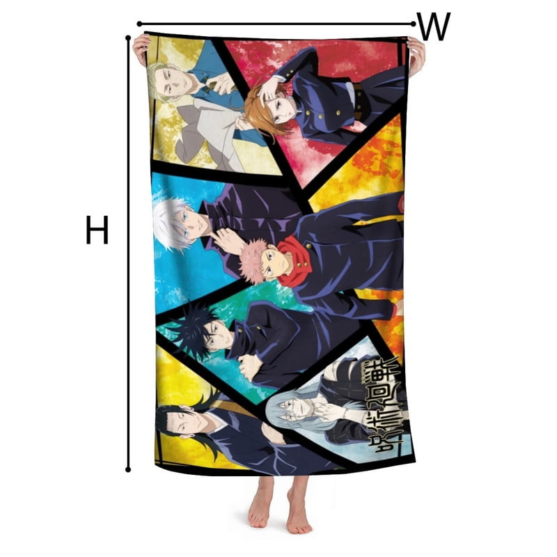 Jujutsu Kaisen Gifts Beach Towel for Women Girl Birthday Inspired Fan Bath Outdoor Music Lover