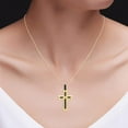 thumbnail image 5 of AFFY White & Blue Natural Diamond Cross Pendant Necklace In 14k Yellow Gold Over Sterling Silver (0.1 Cttw), 5 of 5