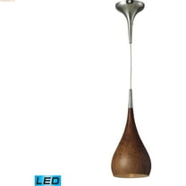 Elk Lighting Lindsey Pendant in Burl Wood and Satin Nickel