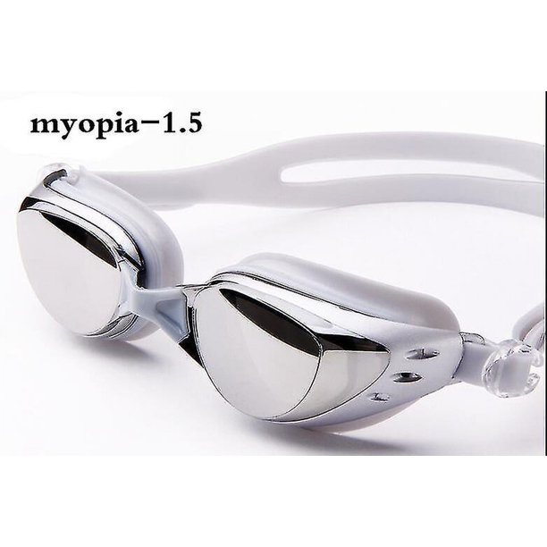 1 Gafas de natación para miopía, gafas de natación con dioptrías para hombres y mujeres, gafas de natación de silicona impermeables antivaho, de 1,5 a 8,0