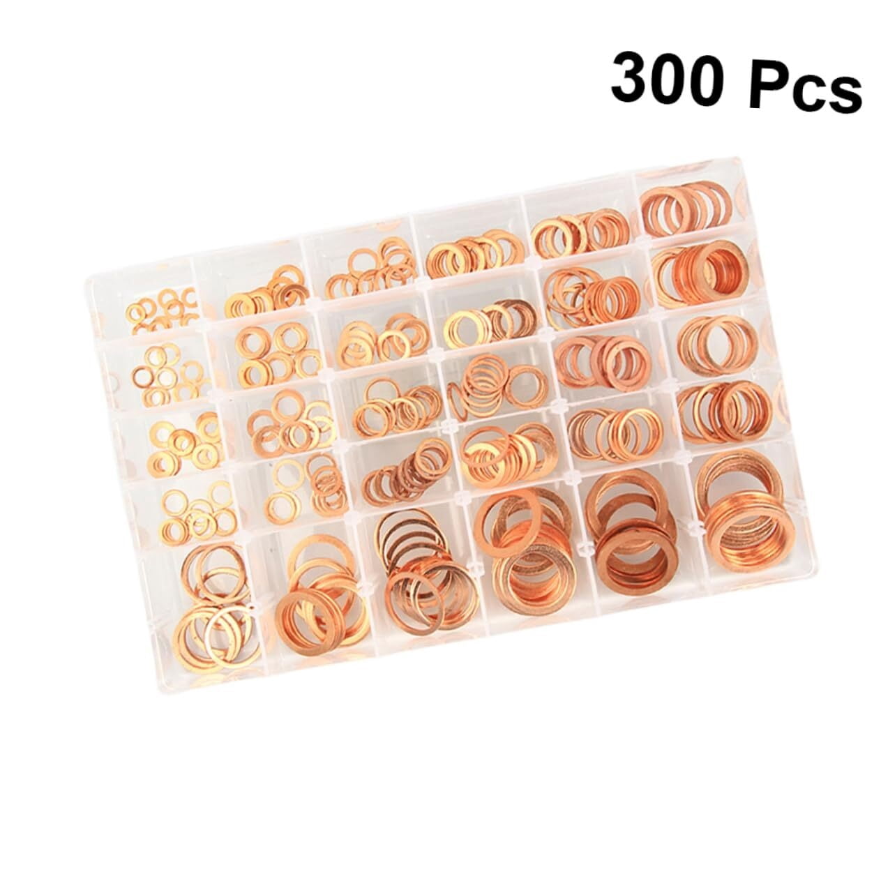 300pcs Flat Washer Hydraulic Fittings Washers Sealing Gasket Oil Washers Gasket Oil Crush Washers Lock Washer Assortment Oil Drain Gasket Metric Washer Gasket