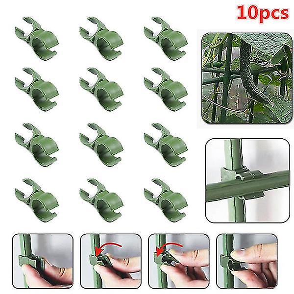 Delysia King 10 Piezas Soporte para Invernadero Clip de fijación Verde Soporte para injerto de Plantas Ajuste de plástico 360 Suministros de jardín