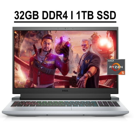 Dell G15 Ryzen Edition Gaming 15 Laptop 15.6" FHD 120Hz Anti-glare Display AMD Hexa-Core Ryzen 5 5600H 32GB DDR4 1TB SSD GeFore RTX 3050 4GB Backlit Keyboard HDMI USB-C WIFI6 Win10 Grey