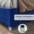 thumbnail image 5 of VanAcc King Bed Frame Upholstered Bed Velvet Low Profile Platform Bed with Raised Wingback Headboard/No Box Spring Needed/Easy Assembly/Navy, 5 of 7