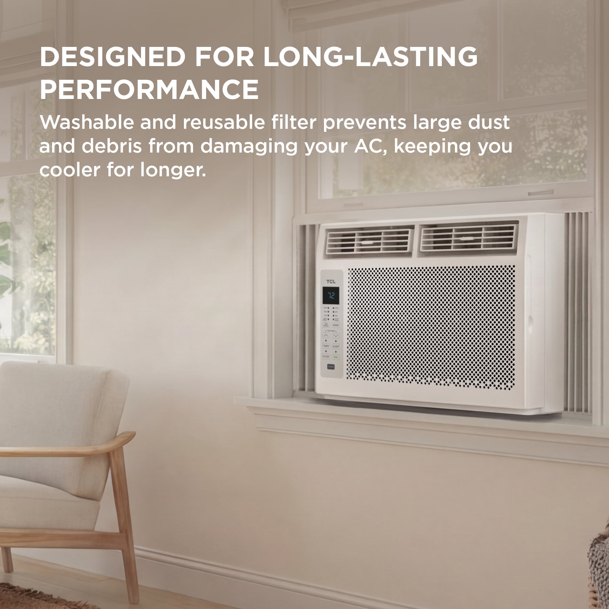 TCL 5000 BTU 150 sq ft Window-Mount Air Conditioners, White