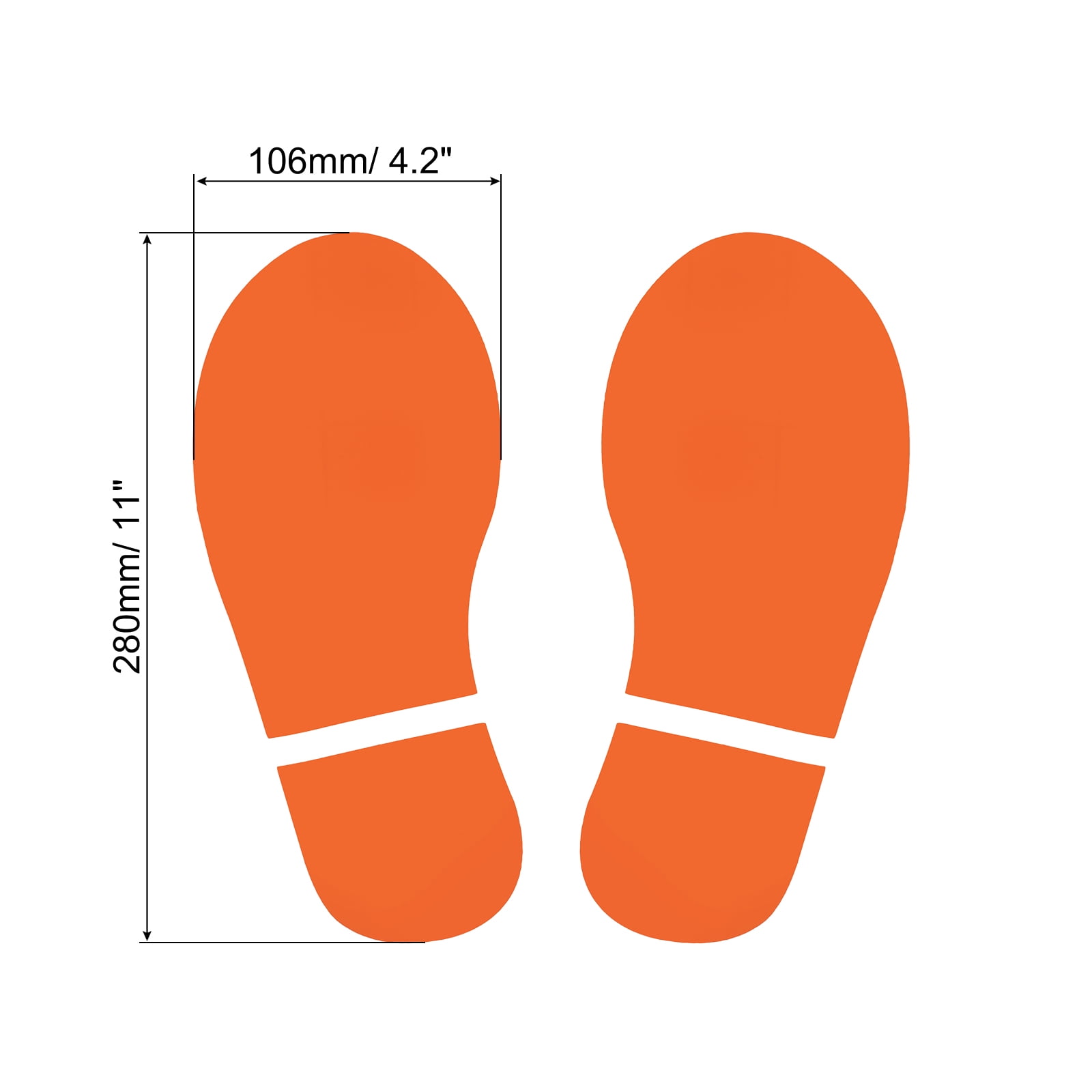 Unique Bargains Footprint Sticker Floor Decal Sign for Class Orange 11x4.2"