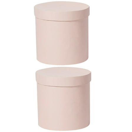 FESTFENDS Cylindrical Storage Container Pink Paperboard 2Pcs 5.50X5.50X5.11In