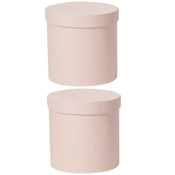 FESTFENDS Cylindrical Storage Container Pink Paperboard 2Pcs 5.50X5.50X5.11In
