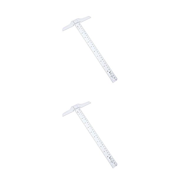 Kearding T-shaped Transparent Ruler Scale Students Teacher Draftsmen Carpenters Measuring Professional Layout Tool Drafting Rulers 30 centimetros 2Conjunto