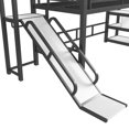 thumbnail image 7 of House Loft Bed with Slide and Stairs, Twin Loft Bed with Storage Shelves, Space-Saving Design, Noise-Free Metal Frame, for Modern Bedrooms, Black, 7 of 7
