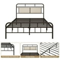 thumbnail image 4 of SESSLIFE Platform Bed Frame Full, Black Metal Platform Bed, Bed Frame w/ Headboard, Large Under Bed Storage, Mattress Foundation, Non-Slip Without Noise, 4 of 6