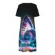 thumbnail image 4 of Gibobby Vestido de gasa de verano para mujer Vestido holgado de cuello redondo con estampado floral de manga corta informal de verano para mujer Mini vestidos d(Verde,M), 4 of 5